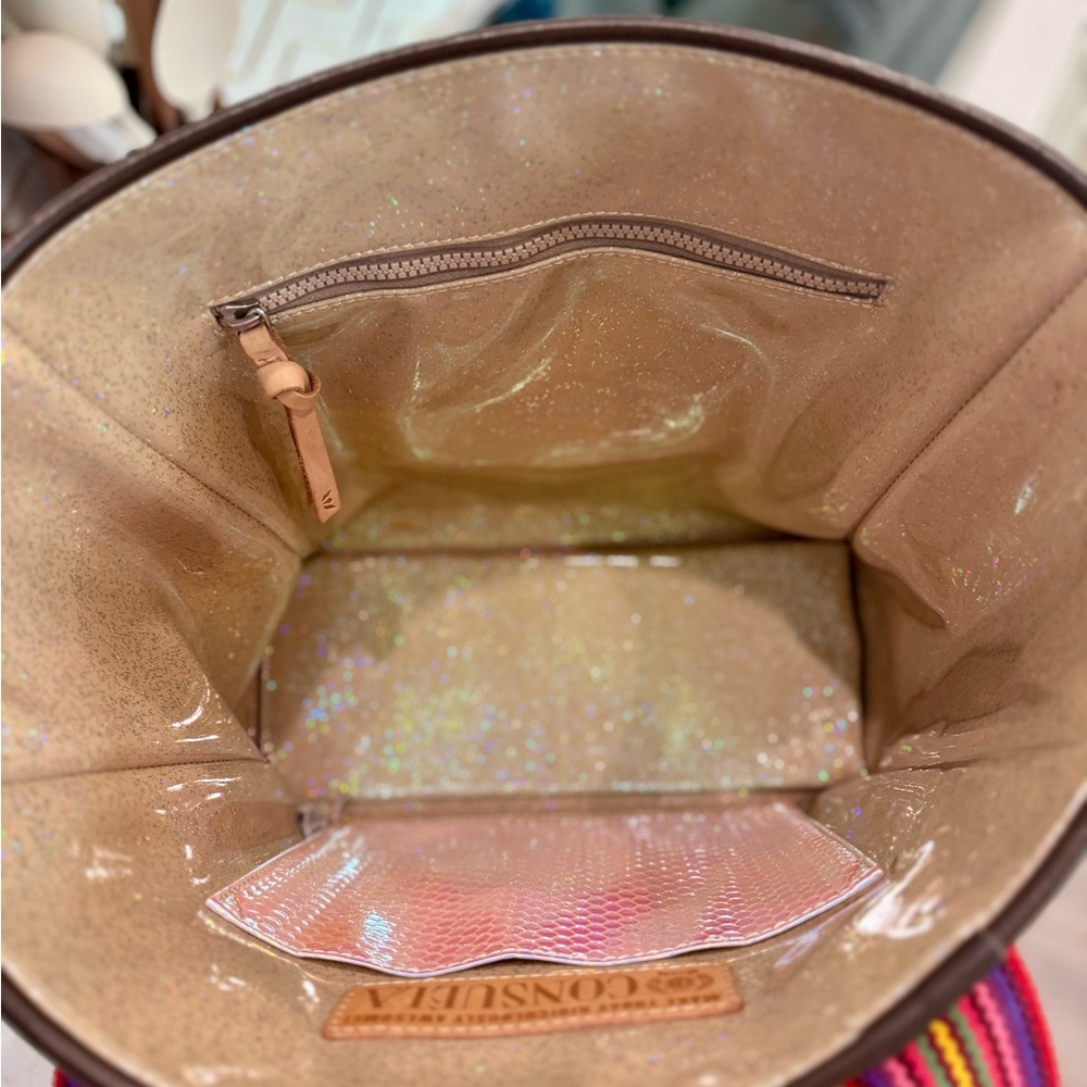 Consuela Multicolor Paisley Tote with Striped Strap - Picture 2 of 3